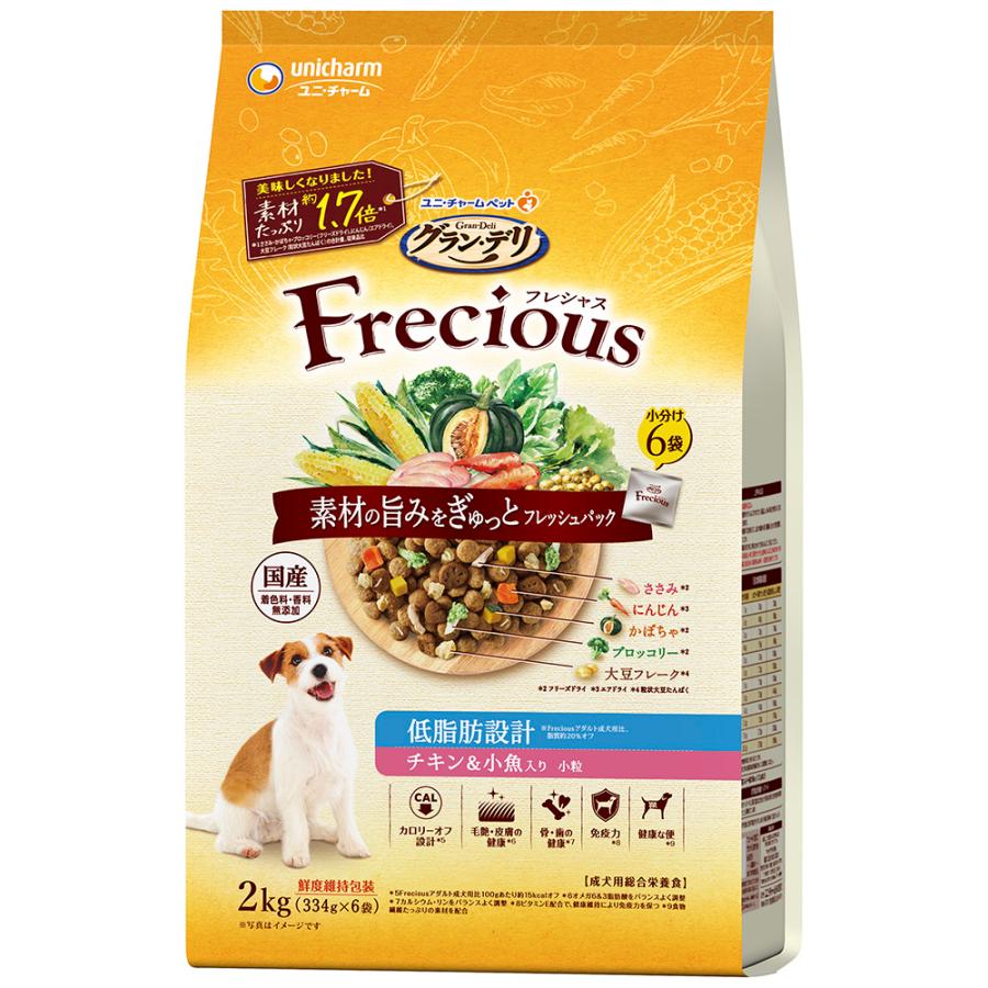 ユニチャーム ペット Gran Deli Frecious アダルト成犬用 低脂肪設計 チキン＆小魚入り 2kg 1ケース4個セット  :4520699685976-4:イコアペットフード - 通販 - Yahoo!ショッピング