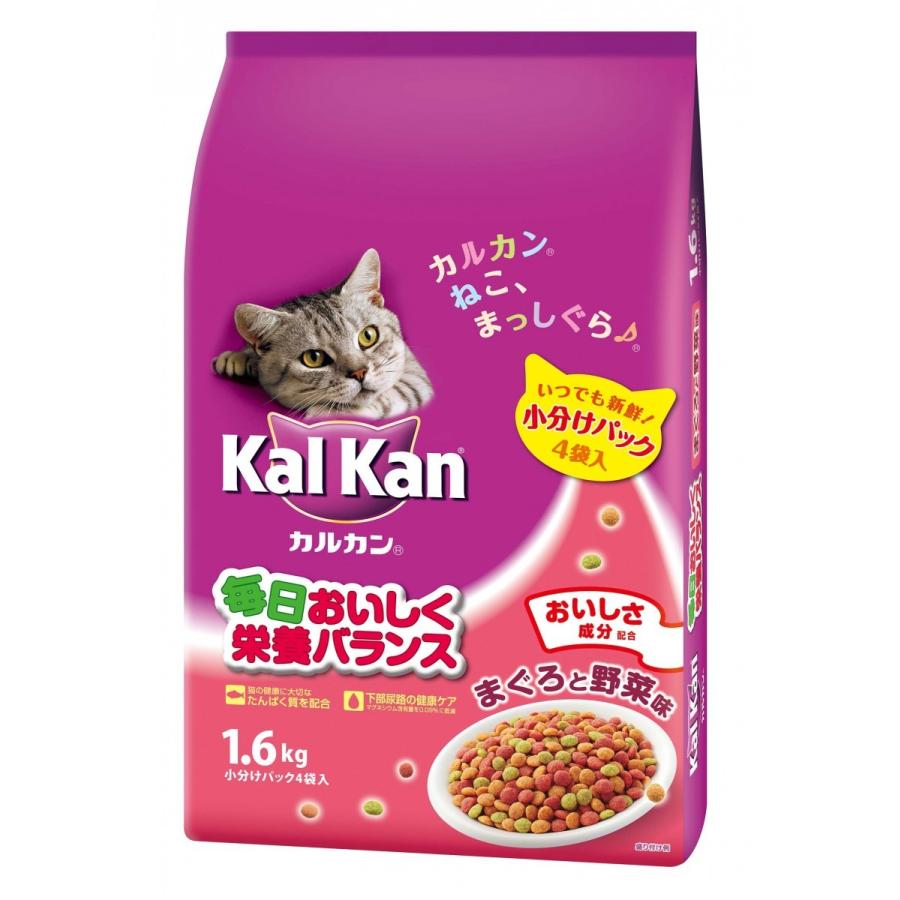 マースジャパン カルカン ドライ まぐろと野菜味 1.6kg KDN22 1ケース6個セット｜ikoapetfood