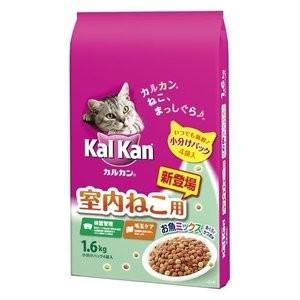 マースジャパン カルカン ドライ 室内ねこ用 お魚ミックス 1.6kg KDN34 1ケース6個セット｜ikoapetfood