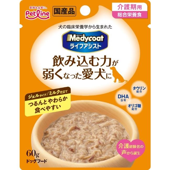 ペットライン メディコート ライフアシスト ジェルタイプ ミルク仕立て 60g 1ケース48個セット ドッグフード メディコート ライフアシスト ペーストタイプ ミルク仕立て 60g