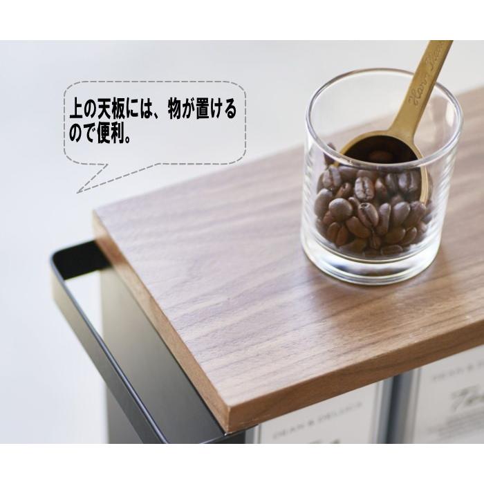 スリムワゴン タワー キッチンワゴン 13cm 山崎実業ハンドル付き 隙間収納  ホワイト ブラック15cm以内_2