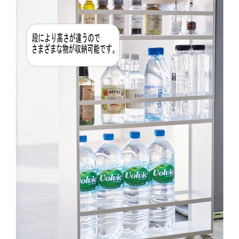 スリムワゴン タワー キッチンワゴン 13cm 山崎実業ハンドル付き 隙間収納  ホワイト ブラック15cm以内_6