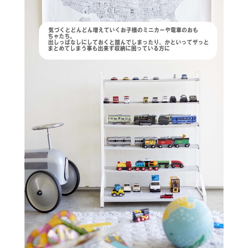 ミニカー\u0026レールトイラック タワー 山崎実業 ホワイト×ブラック セット ミニカーラック コレクションケース_1