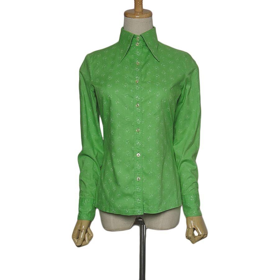 西ドイツ製 レトロシャツ Benger Ribana 花柄プリント 緑系 長袖 シャツ レディース Mサイズ ヴィンテージ 古着 Ylshirts 1772 異国屋 通販 Yahoo ショッピング