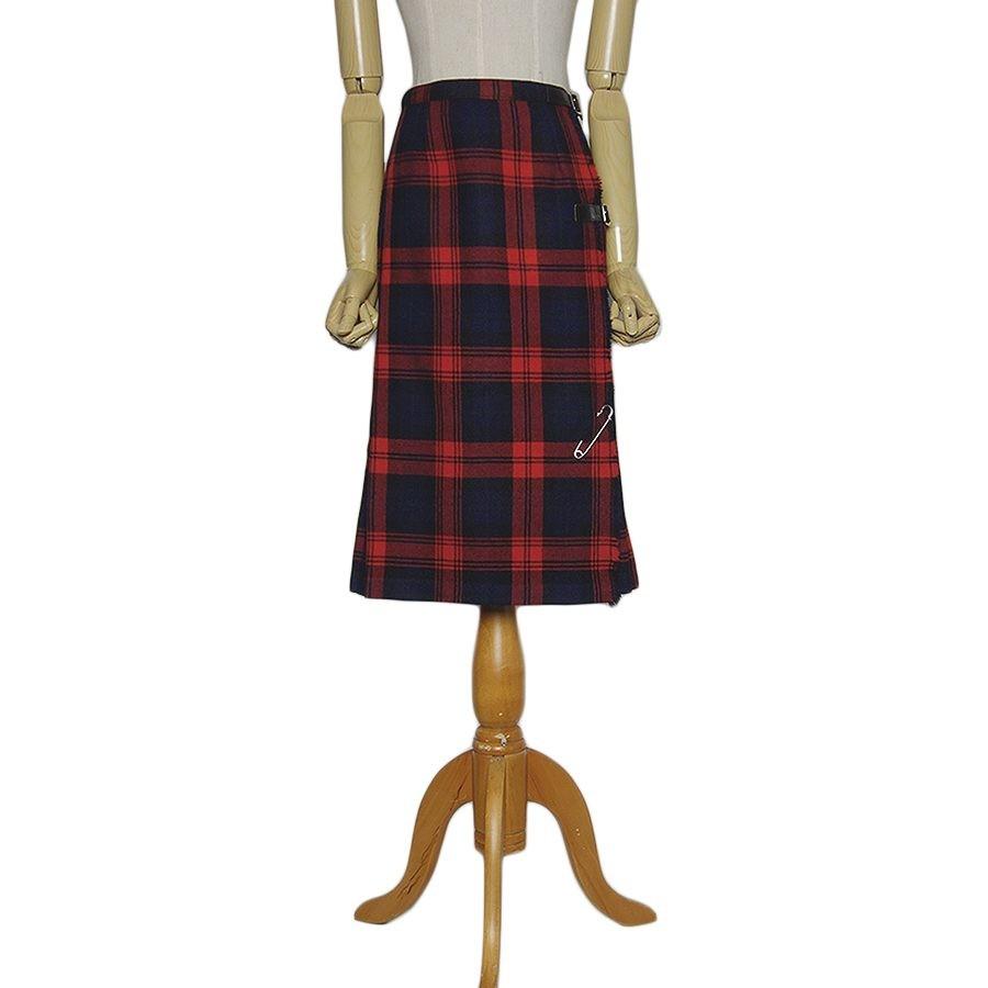 タータンチェック ウール キルトスカート ヨーロッパ古着 巻きスカート ラップスカート :Yskirt-8512:異国屋 - 通販