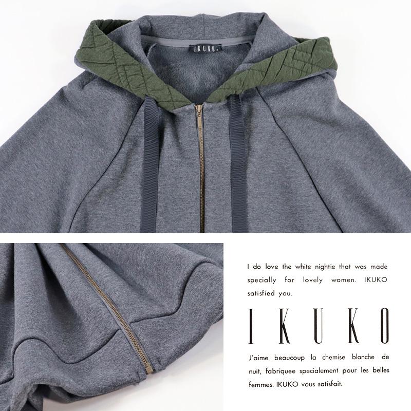 パーカー レディース 【イクコ IKUKO】ボンバーニット ジップアップ