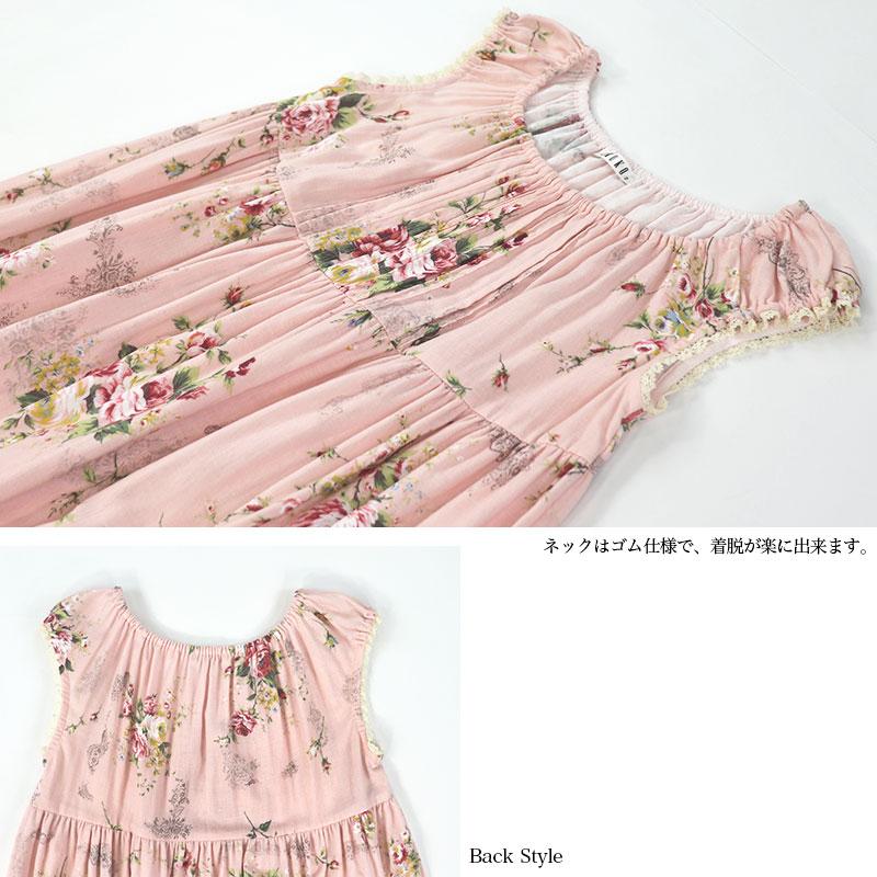 ワンピース レディース 【イクコ IKUKO】 ダブルガーゼ花柄 ルーム