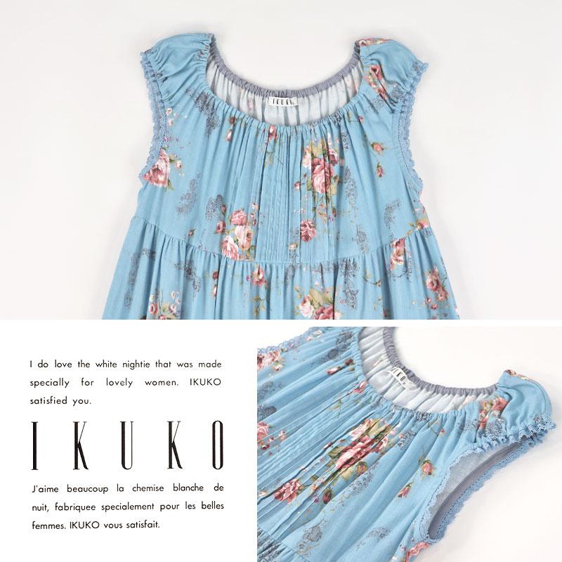 ワンピース レディース 【イクコ IKUKO】 ダブルガーゼ花柄 ルーム
