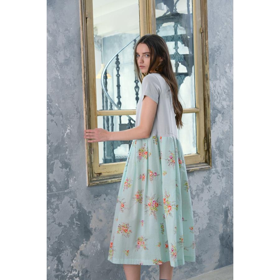 IKUKO 花柄ワンピース ワンピース レディース 【イクコ IKUKO】 ローンリップル花柄ルーム