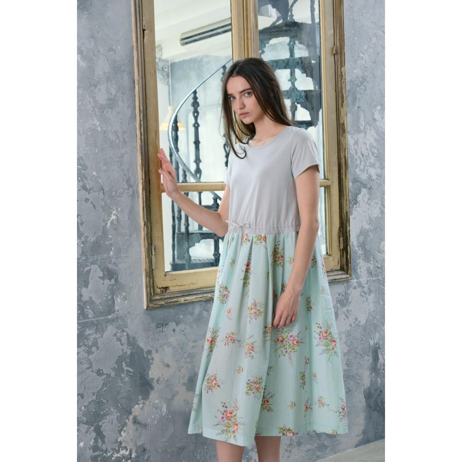 ワンピース レディース 【イクコ IKUKO】 ローンリップル花柄ルーム