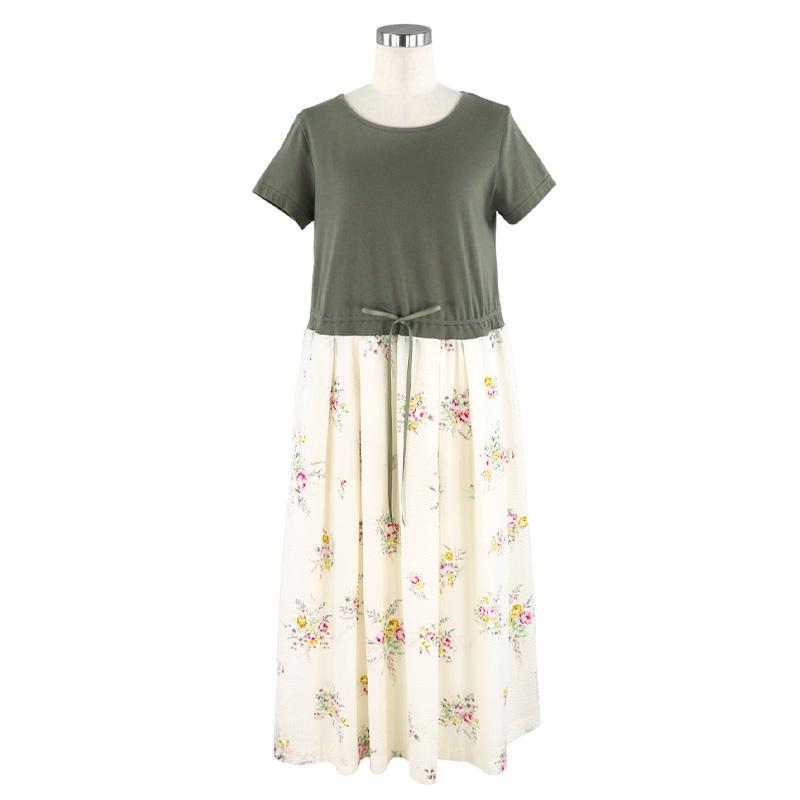 ワンピース レディース 【イクコ IKUKO】 ローンリップル花柄ルーム