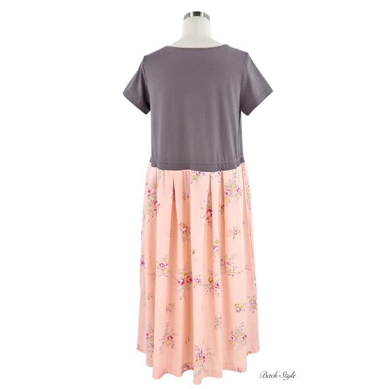 ワンピース レディース 【イクコ IKUKO】 ローンリップル花柄ルーム