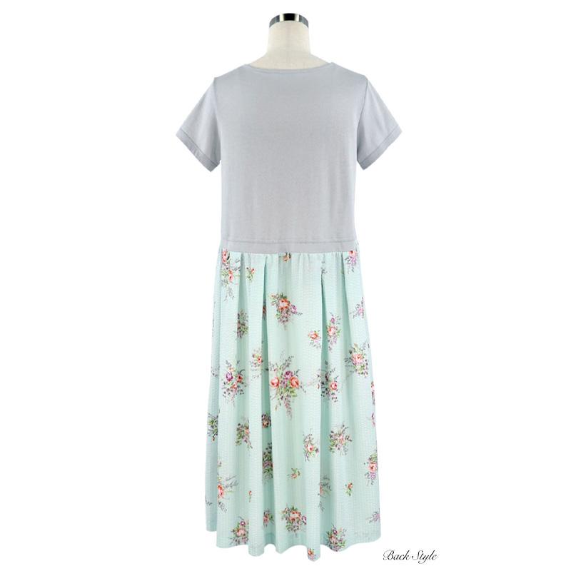 ワンピース レディース 【イクコ IKUKO】 ローンリップル花柄ルーム