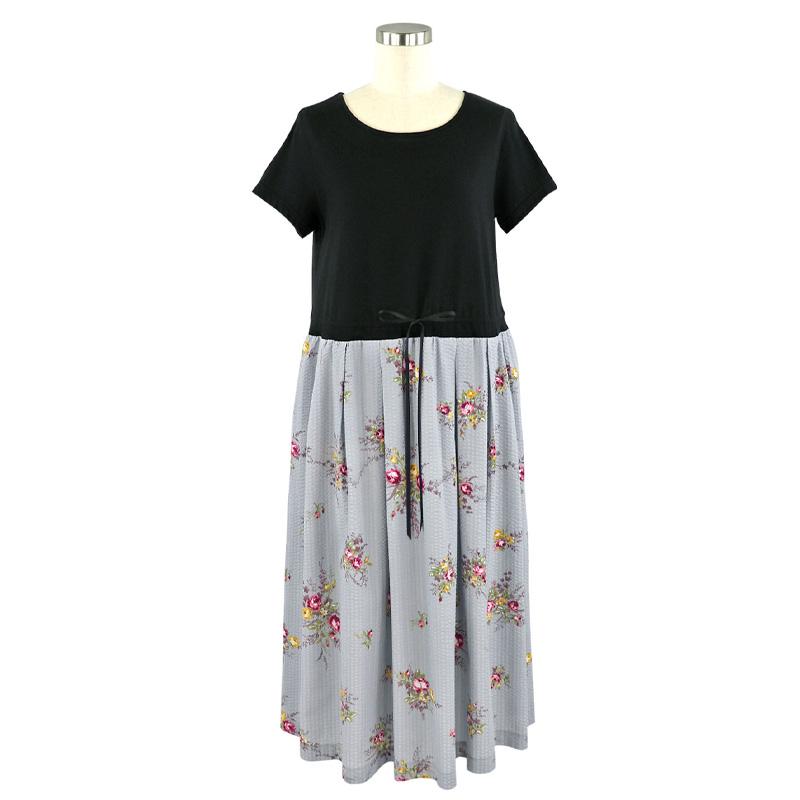 ワンピース レディース 【イクコ IKUKO】 ローンリップル花柄ルーム