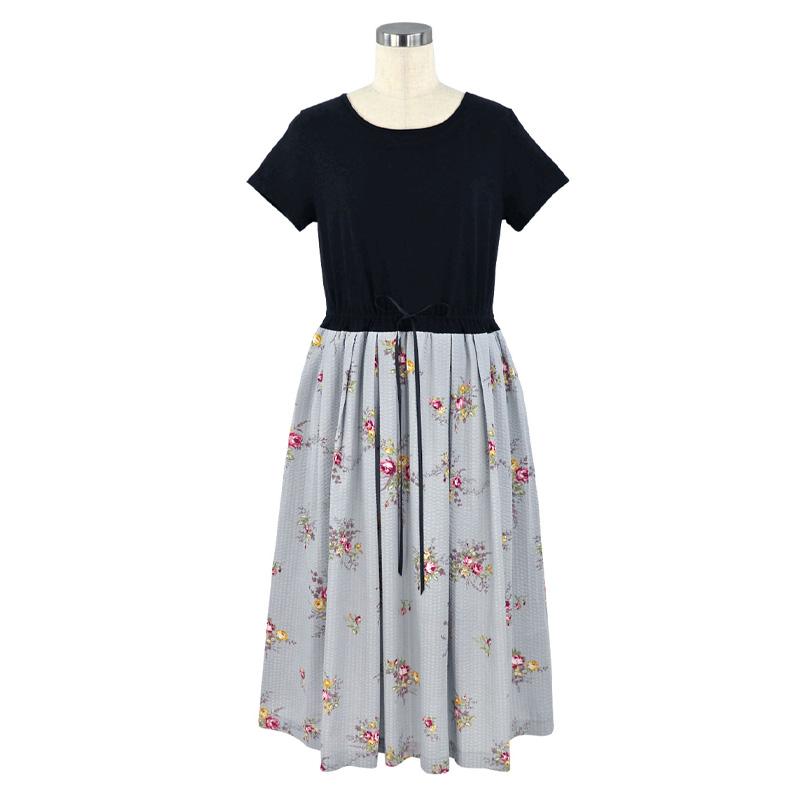 ワンピース レディース 【イクコ IKUKO】 ローンリップル花柄ルーム
