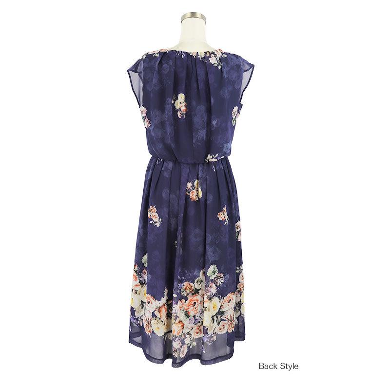 人気ショップ 夏 春 レディース ジョーゼット花柄フレアワンピース 日本製 Ikuko イクコ 新作 フェミニン 大人可愛い フレア 袖付き 裏地付き 花柄 オリジナルプリント フレンチスリーブ ワンピース ワンピース Popschooltwenterand Nl