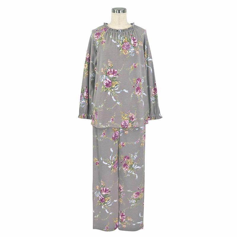 パジャマ レディース 【イクコ IKUKO】 スムース花柄プリント ラグラン