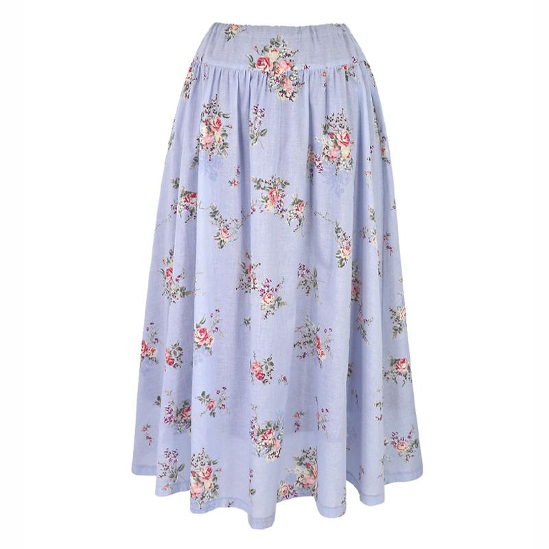 IKUKOイクコ☆花柄プリントスカート☆未使用タグ付き スカート レディース 【イクコ IKUKO】シングルガーゼ花柄