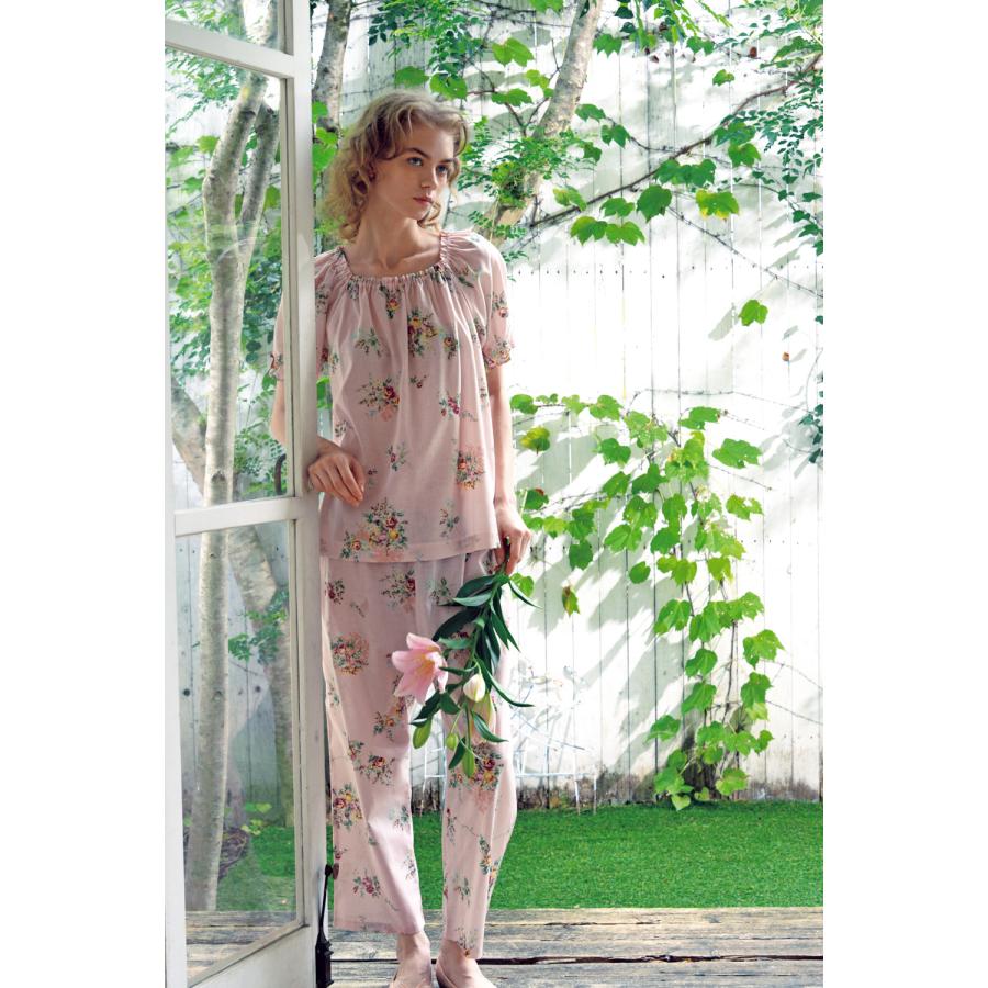 パジャマ レディース【イクコ IKUKO】シングルガーゼ花柄プリント