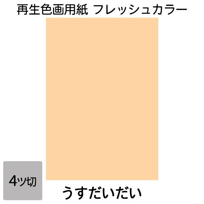 画用紙 色画用紙 フレッシュカラー 四ツ切 100枚 うすだいだい 単色