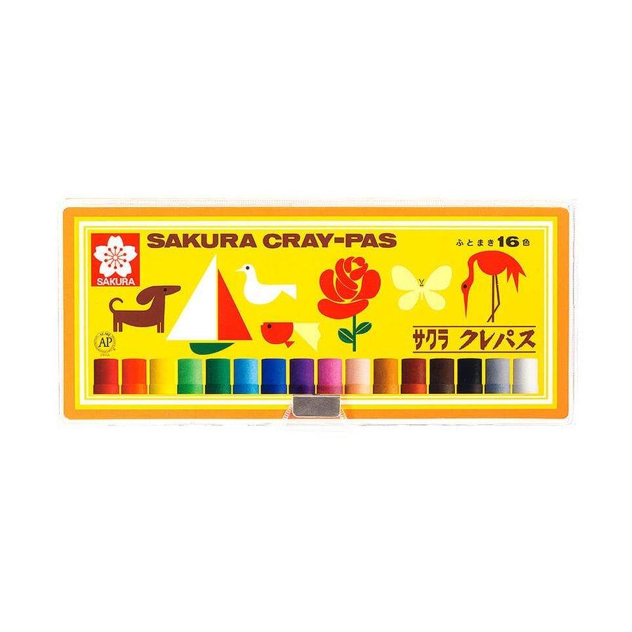 クレパス サクラクレパス クレパス太巻 16色 ソフトケース入り(メール便対象商品)801円