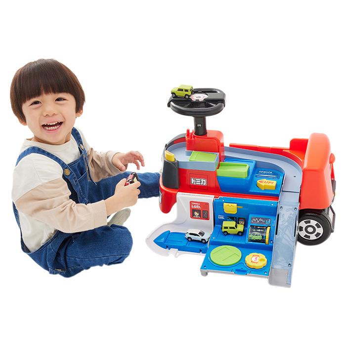 1才から乗れる！トミカ変形ドライブピット アイデス ides 子ども 室内乗り物 乗用玩具 1歳から  未就学 園児の画像