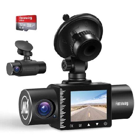 FOCUWAY Dash Cam Front and Rear Dual 1080p Two Channels with IR Night Vision Car Camera SD Card Included Dashboard Camera Dashcam for Cars HDR
