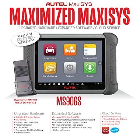 Autel Scanner MaxiSys MS906S 2023 Version Advanced MS906 MS906BT MK906BT Wireless OBD2 Scanner with Battery Tester ＆ TPMS Tool Bi-directional Control
