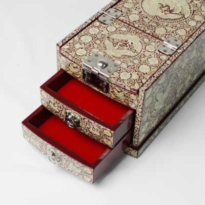 鏡台 2段引き出し 螺鈿ラデン商品 高級 鶴模様 プレゼント ジュエリーボックス アクセサリーケース 宝石箱|ilike-kokoboa55|02