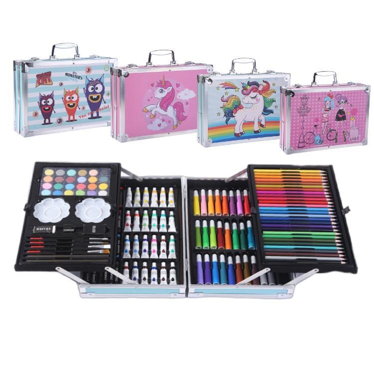 お絵かきセット 色鉛筆 145ピース 絵の具セット 水性/油性色鉛筆