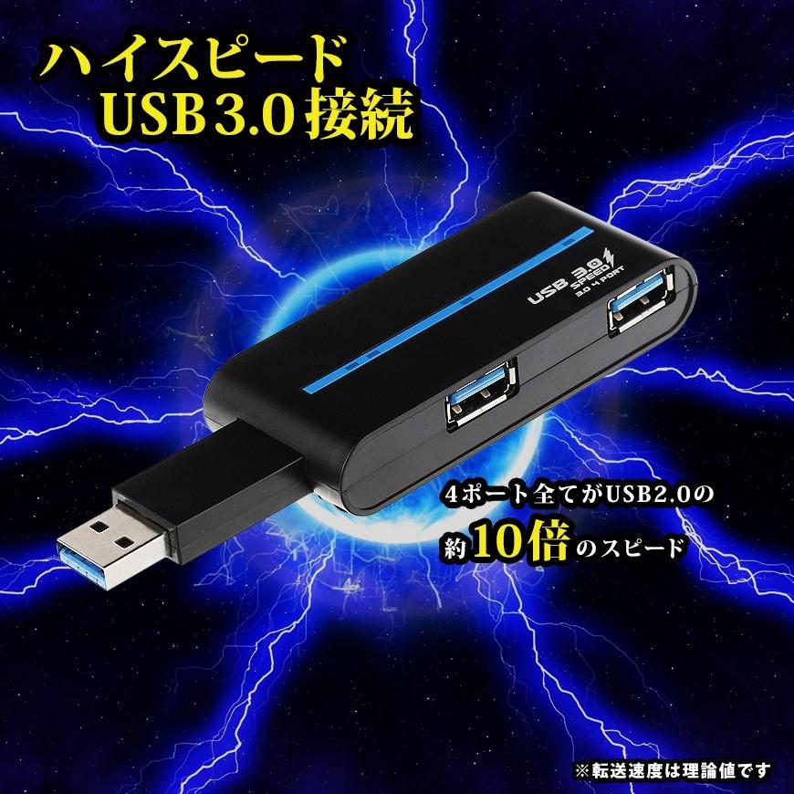 USBハブ 4ポート USB3.0 スマホ 携帯 充電器 増設 USB スピード 送料無料｜illumi｜04