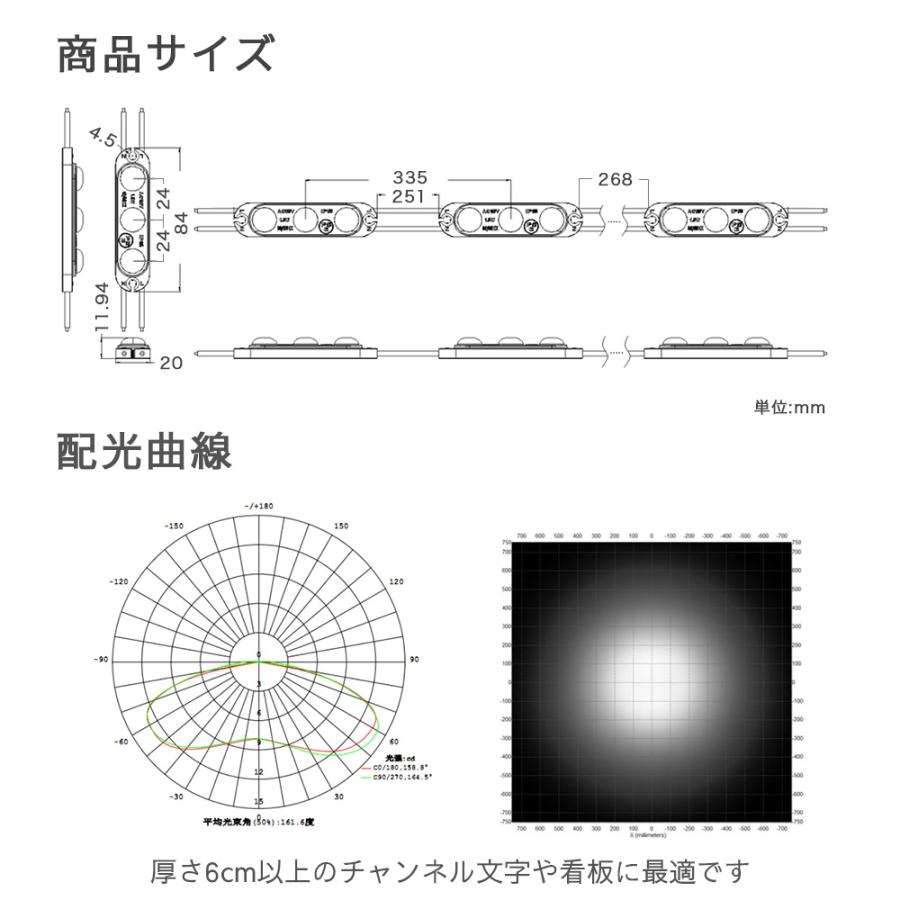 LEDモジュール 3灯タイプ AC100V 直結OK 昼光色 電球色 調光対応 超高 