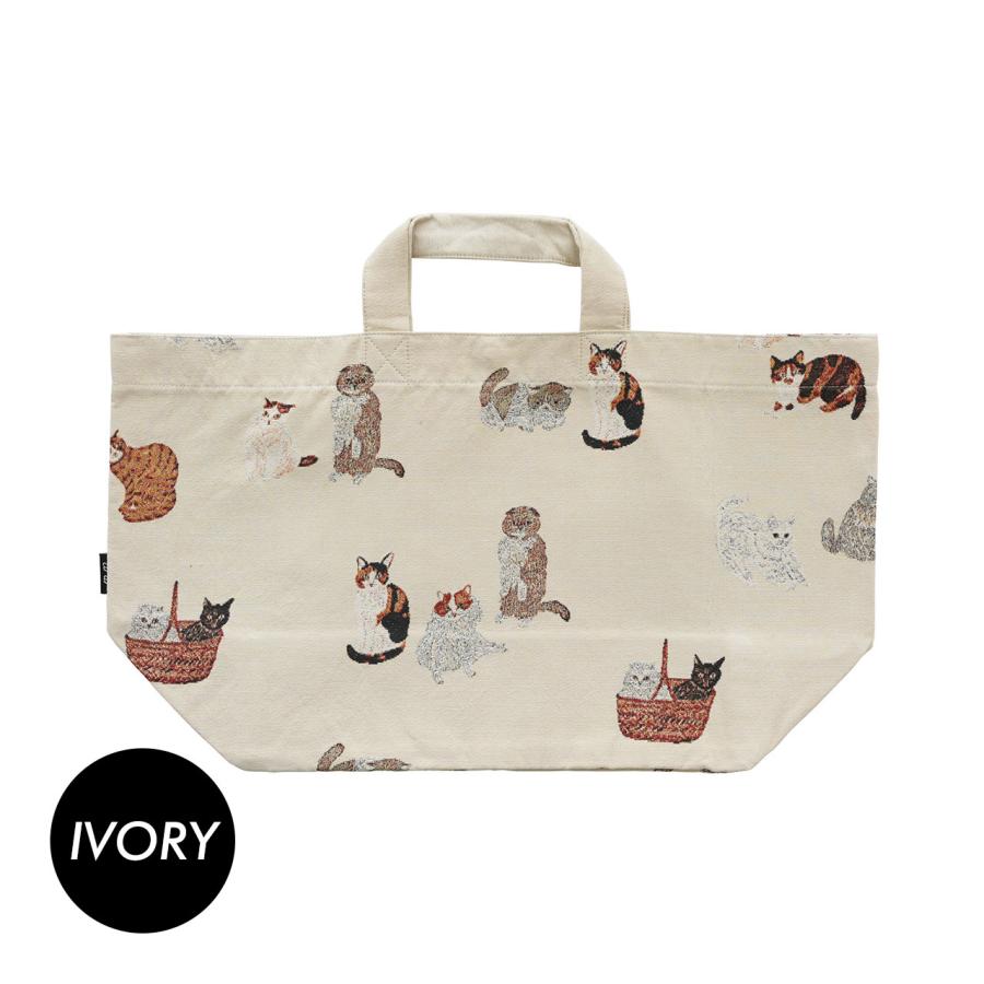 トートバッグ Marimokun 松尾ミユキ 猫 m.m Black handle tote / トートバッグ 動物 全4