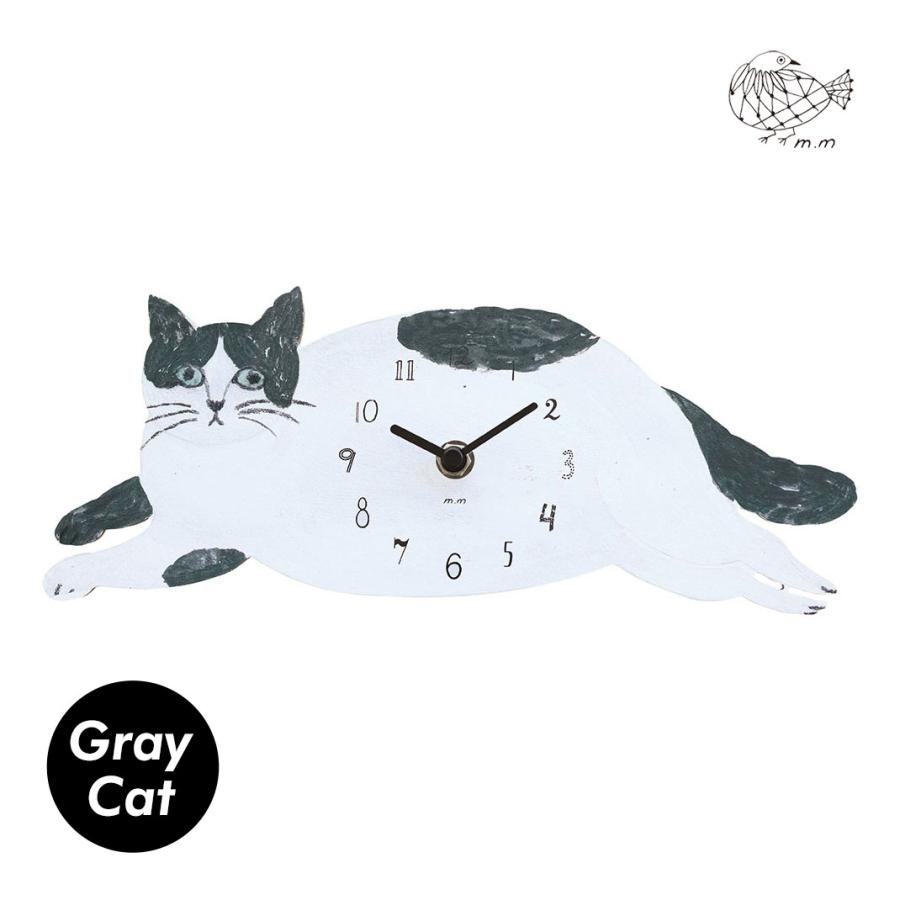 新品　松尾ミユキ　ダイカット クロック　Shima　猫　ねこ　ネコ 松尾ミユキ 掛け時計 キャットクロック 猫 かわいい MM : 食器 生活