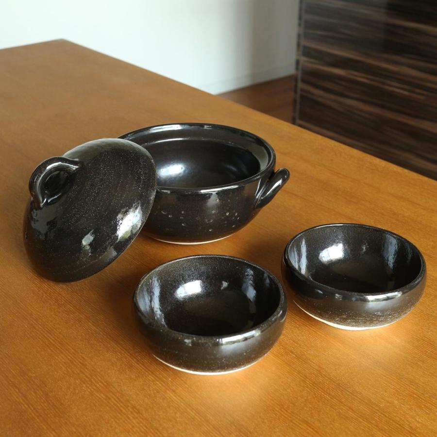 4th-market コセール 5号鍋 黒 土鍋 1〜1.5人用 かわいい 素朴 ギフト