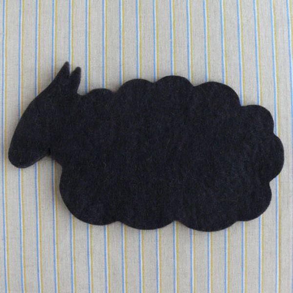 Ullcentrum 鍋敷き フェルトマット ヒツジ ブラック | 