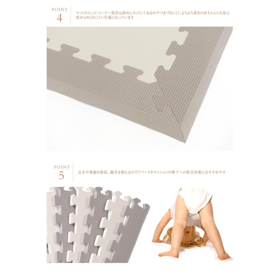 未使用訳あり　抗菌ジョイントマット 4.5畳36枚セット　グレージュ　 厚み8mm 縁付 クッション マット 断熱 保温 特級防音　衝撃吸収 I LOVE BABY（アイラブベビー） 追加パーツ 抗菌 ジョイントマット