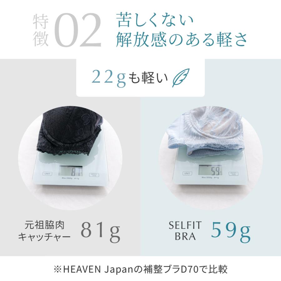 heaven japan ヘブンジャパン ブラ ジャー ノン パテ 大きい サイズ 涼しい 通気 脇高 脇肉 育乳 夏 下着 女性 軽い SELFIT BRA セルフィット 爆買の画像