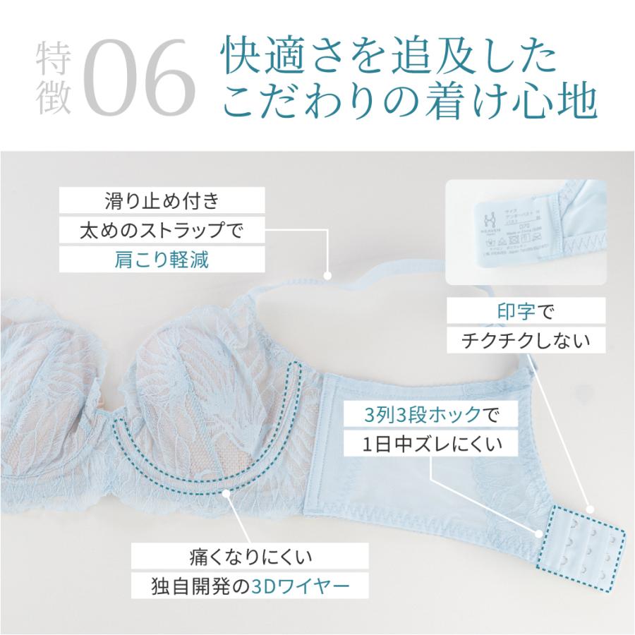 ブラジャー ショーツセット 大きいサイズ ノンパテッド 脇高 育乳 ノーパッド ノンパッド ノンパット パッドなし レース 下着 涼しい 軽い 透け SELFITBRAの画像