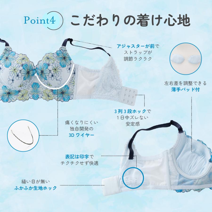 HEAVEN Japan ブラジャー ショーツ セット 脇肉 脇高 脇高ブラ 下垂