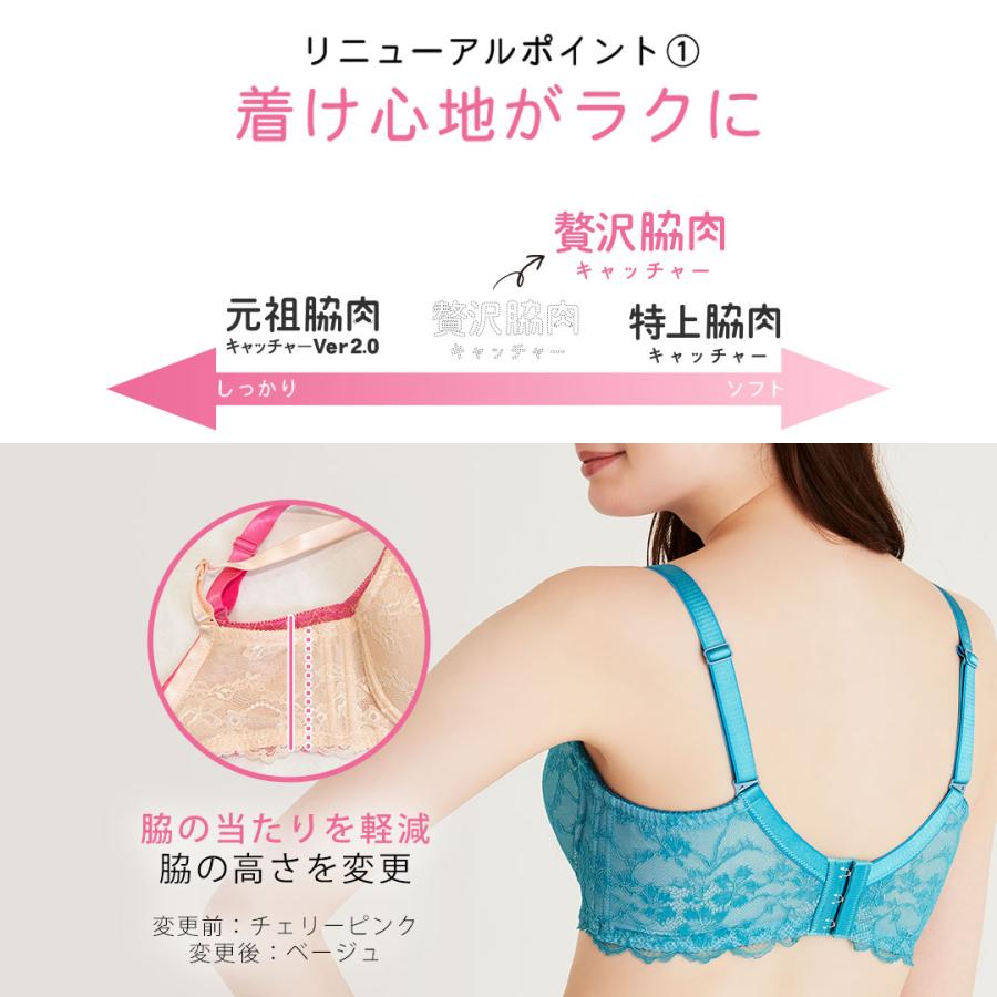 ブラジャー 贅沢脇肉キャッチャー アウトレット 補正下着 補整 育乳 バストアップ レース 下着 育乳 脇高 20％OFF｜iloveheaven｜10