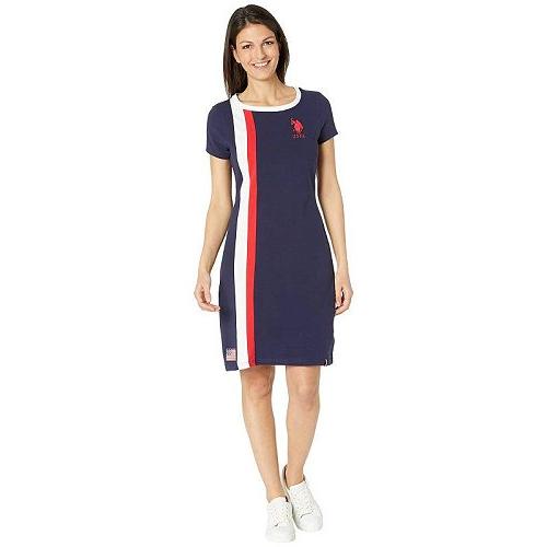 注文割引 USポロ ASSN. POLO U.S. レディース Blue Evening - Dress Tee Ringer Stripe Flag ドレス ファッション 女性用 その他トップス