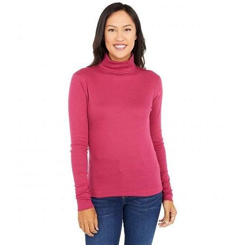 Three Dots スリードッツ レディース 女性用 ファッション Tシャツ Heritage Rib Long Sleeve Turtleneck - Anemone｜ilovela