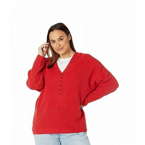 Madewell レディース 女性用 ファッション セーター Plus Asherton Waffle Henley Sweater - Heather Poppy