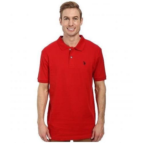 U.S. POLO ASSN. USポロ メンズ 男性用 ファッション ポロシャツ Solid Interlock Polo - Engine Red