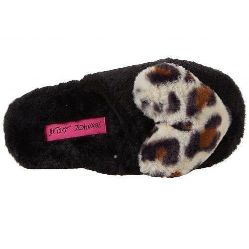 Betsey Johnson ベッツィージョンソン レディース 女性用 シューズ 靴 スリッパ Novelty Sherpa Scuff Slipper - Black/Leopard Heart｜ilovela｜02