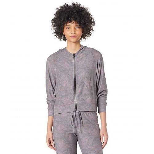 Chaser チェイサー レディース 女性用 ファッション パーカー スウェット Cozy Knit Long Sleeve Batwing Zip-Up Hoodie with Rib - Paisley Print