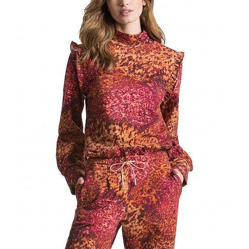 Juicy Couture ジューシークチュール レディース 女性用 ファッション パーカー スウェット Ruffled Armhole Mock Neck Sweater - Beachwood Abstract Animal