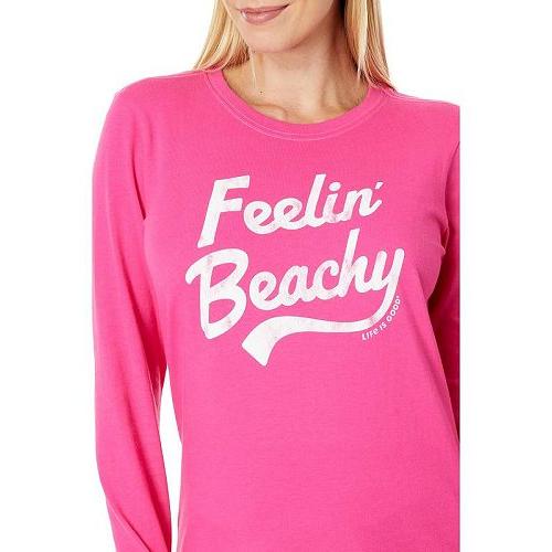 Life is good ライフイズグッド レディース 女性用 ファッション Tシャツ Feelin' Beachy Long Sleeve Crusher(TM) Tee - Raspberry Pink｜ilovela｜03