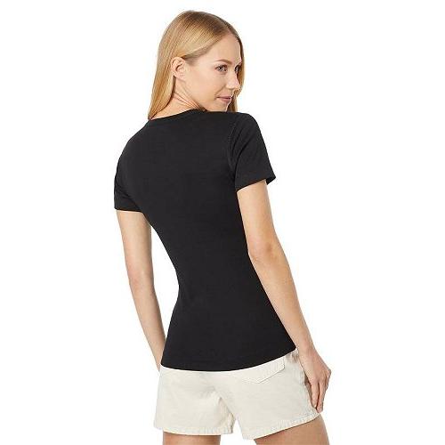 Three Dots スリードッツ レディース 女性用 ファッション Tシャツ S/S Mid V - Black｜ilovela｜02
